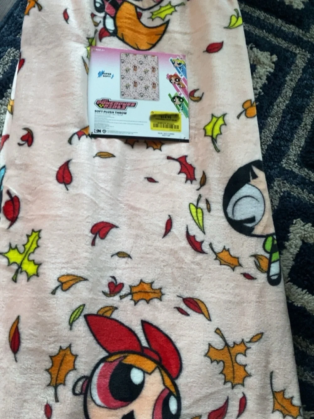 Powerpuff Girls Soft Plush Throw Blanket - Pink with Red & Yellow Accents